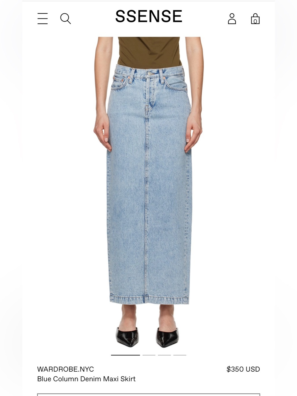 Wardrobe.NYC Denim Maxi Skirt in Blue